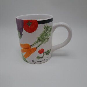 Pfaltzgraff City Market Garden Veggie White Mug Cup Tea Coffee Cocoa Replacement
